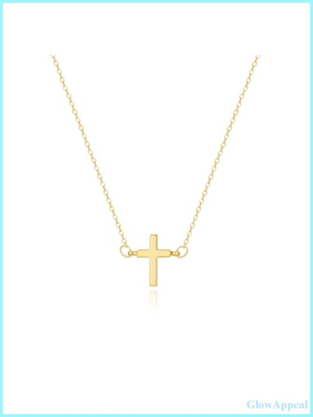 14K Gold Plated Cross Necklace for Women Dainty Sideways Cross Pendant Chain